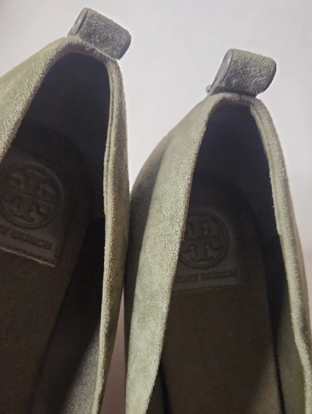 Tory Burch Olive Suede Espadrille Leccio with Natural Jute 10.5 Nwob